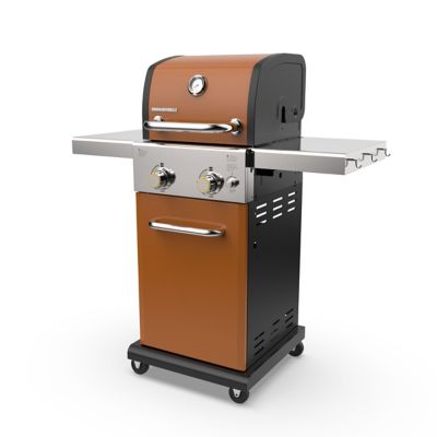 Permasteel 2-Burner Grill with Folding Side Shelves, Copper