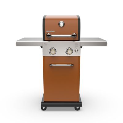 Image showing  2-Burner Propane Gas Grill with Folding Side Shelves, Copper