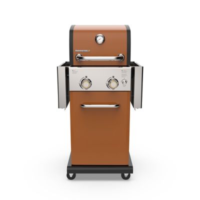Image showing  2-Burner Propane Gas Grill with Folding Side Shelves, Copper