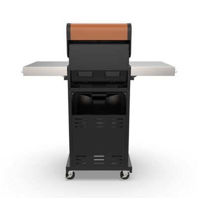 Image showing  2-Burner Propane Gas Grill with Folding Side Shelves, Copper