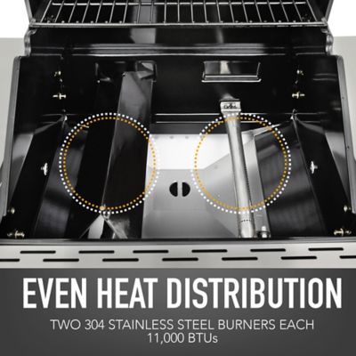 Image showing 5 th Permasteel 2-Burner Propane Gas Grill with Folding Side Shelves, Copper