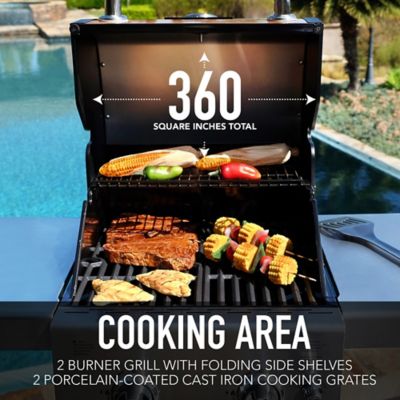 Image showing 6 th Permasteel 2-Burner Propane Gas Grill with Folding Side Shelves, Copper