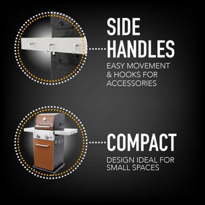 Image showing 8 th Permasteel 2-Burner Propane Gas Grill with Folding Side Shelves, Copper