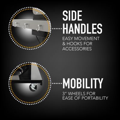 Image showing  3-Burner Propane Gas Grill with Folding Side Shelves, Black