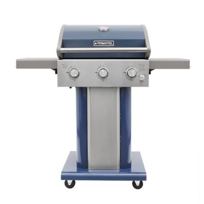 Permasteel 3 Burner Propane Gas Grill with Folding Side Shelves 30 000 BTU Azure at Tractor Supply Co