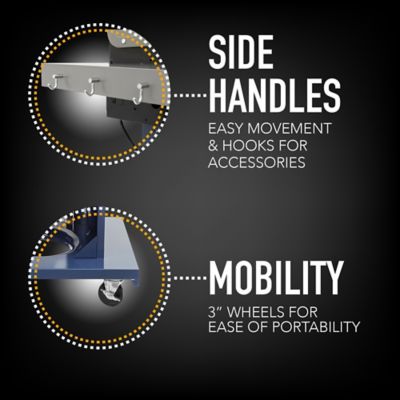 Image showing  3-Burner Propane Gas Grill with Folding Side Shelves, Azure