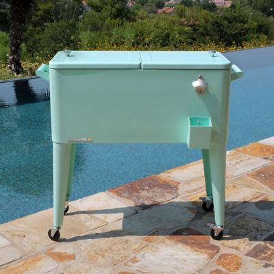 Image showing  80 qt. Portable Rolling Patio Cooler, Mint