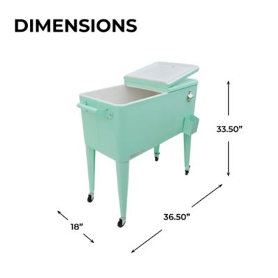 Image showing  80 qt. Portable Rolling Patio Cooler, Mint
