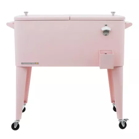 80 quart permsteel Portable Rolling Patio Cooler Pink Patio Coolers