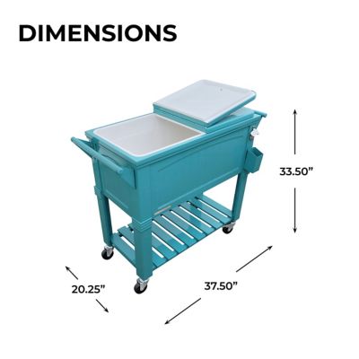 Image showing  80 qt. Portable Rolling Patio Cooler, Teal