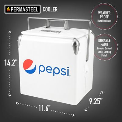 Image showing  14 qt. Hard-Sided Portable Picnic Cooler with Pepsi Logo, White