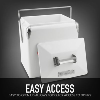 Image showing  14 qt. Hard-Sided Portable Picnic Cooler with Pepsi Logo, White