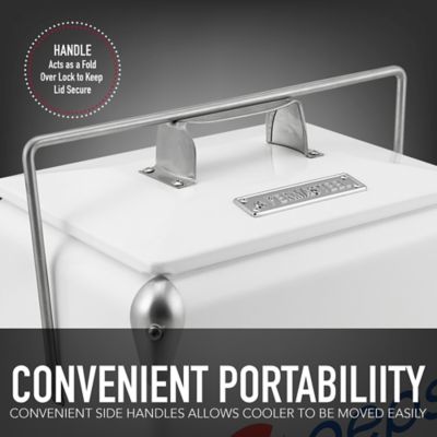 Image showing  14 qt. Hard-Sided Portable Picnic Cooler with Pepsi Logo, White