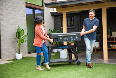 Image showing  4-Burner Ultimate Lift-Off Propane Gas Flat Top Griddle, 647 sq. in., Black