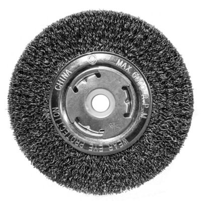 Century Drill & Tool 1/2-5/8 in. x 6 in. Coarse Bench Grinder Wire Wheel Crimp