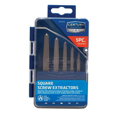 Century Drill & Tool Screw Extractor Square Flute 5Pc Set