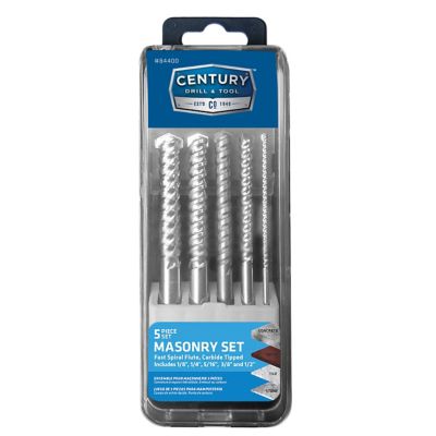 Century Drill & Tool Fast Spiral Masonry Drills 5Pc Set