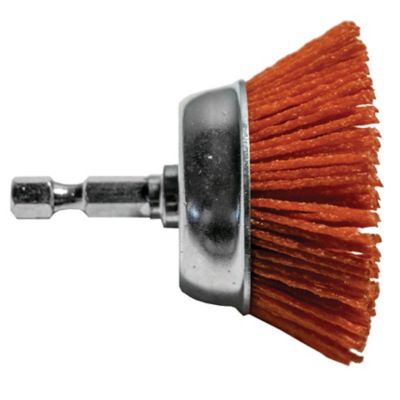 Century Drill & Tool 3 in. Coarse Nylon Cup Brush, 80 Grit, 1/4 in.
