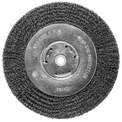 Century Drill & Tool 1/2-5/8 x 8 in. Bench Grinder Wire Wheel Crimp, Coarse