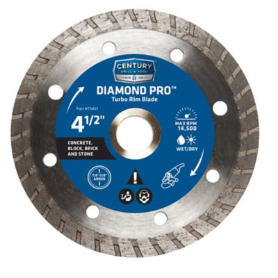 Century Drill & Tool 4-1/2 in. Diamond Turbo Rim Saw Blade