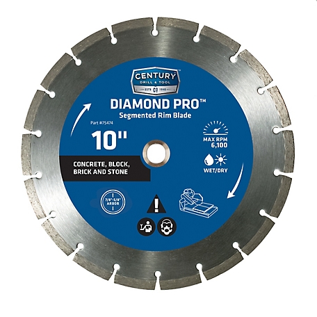 Century Drill & Tool 10 in. Diamond Segmented Rim Saw Blade