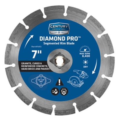 Century Drill & Tool 7 in. Diamond Segmented Rim Cuts Hard Saw Blade