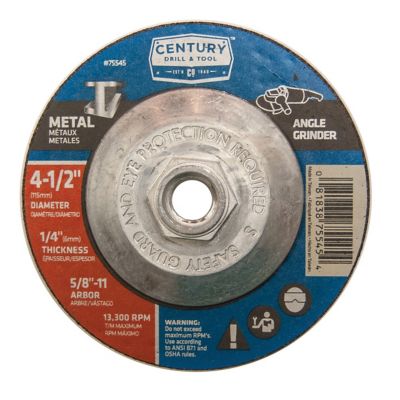 Century Drill & Tool Grinding Wheel, Type 27 4-1/2 x 1/4 x 5/8