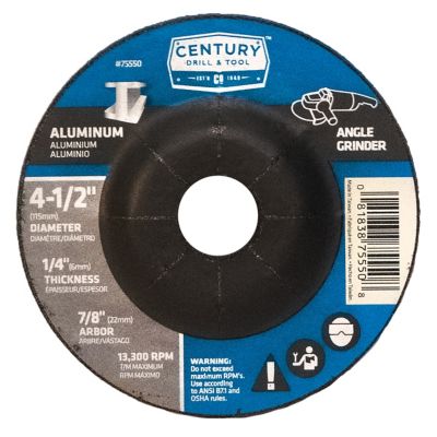 Century Drill & Tool Grinding Wheel Type27 Alum 4-1/2 x 1/4