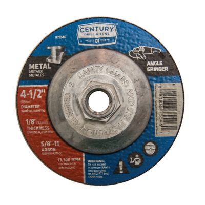 Century Drill & Tool Grinding Wheel, Type 27, 4-1/2 x 1/8 x 11