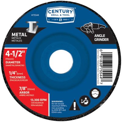 Century Drill & Tool Grinding Wheel Type 27 4-1/2 x 1/4 x 7/8