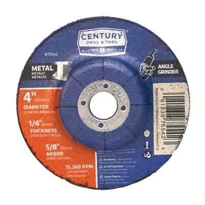 Century Drill & Tool Grinding Wheel, Type 27 (Metal), 4 x 1/4 in.