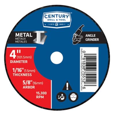 Century Drill & Tool 4 in. x 1/16 in. Type 1A Thin Mas Cutting Wheel