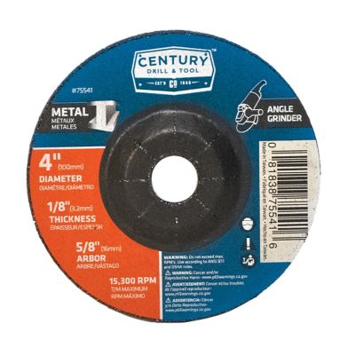 Century Drill & Tool Grinding Wheel, Type 27 Metal 4 x 1/8in.