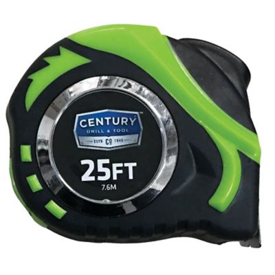 Century Drill & Tool 1 in. x 25 ft. Tape Measure, High Visibility