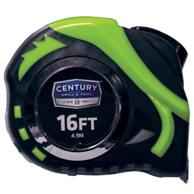 Century Drill & Tool 3/4 in. x 16 ft. Tape Measure, High Visibility