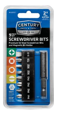 Century Drill & Tool Screwdriving Bit Alloy 9 Pc Set