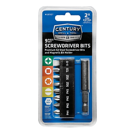 Century Drill & Tool Screwdriving Bit Alloy 9 Pc Set