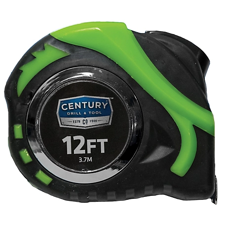 Century Drill & Tool 1/2 in. x 12 ft. Tape Measure, High Visibility