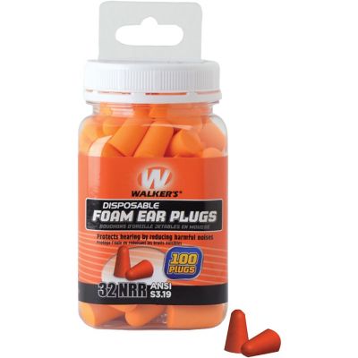 Walkers Game Ear Disposable Foam Ear Plugs, 32 dB, 100-Pack