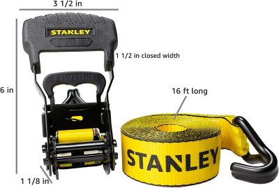 Image showing  1.5 in. x 16 ft. Heavy Cargo Hauling Ratchet Tie-Down Strap 2-PK, 3300 LB. Break Strength, S1007