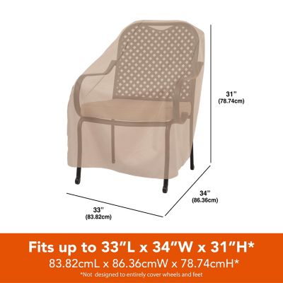 Image showing  Basics Patio Chair Cover, 33 in. x 34 in. x 31 in., Khaki