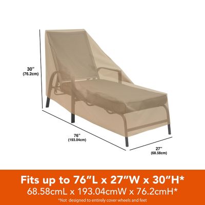 Image showing  Basics Patio Chaise Lounge Cover, 76 in. x 27 in. x 30 in., Khaki