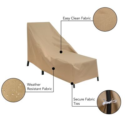 Image showing  Basics Patio Chaise Lounge Cover, 76 in. x 27 in. x 30 in., Khaki