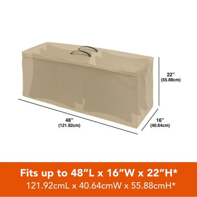 Image showing  Basics Patio Cushion and Cover Storage Bag, 48 in. x 16 in. x 22 in., Khaki, 4124AB