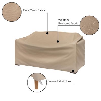 Image showing  Basics Patio Loveseat Cover, 55 in. x 33 in. x 38 in., Khaki
