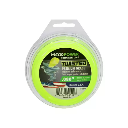 MaxPower Commercial Grade Twisted String Trimmer Line 0.08 in x 40 ft 2 Refills Trimmer Lines Spools & Blades