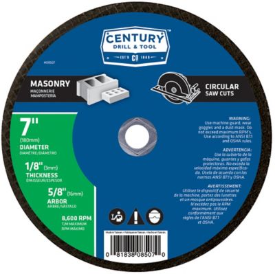 Century Drill & Tool 7-1/8 in. Abrasive Saw Blade, 5/8 in., Type 1A