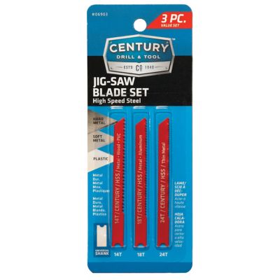 Century Drill & Tool Jig-Saw Blade 3Pc Set High Speed Steel