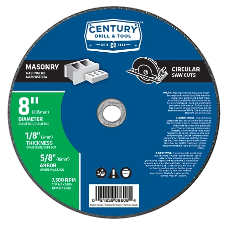 Century Drill & Tool 8-1/8 in. Abrasive Saw Blade, 5/8 in., Type 1A