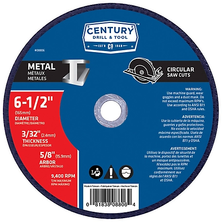 Century Drill & Tool 6-1/2 in. Abrasive Saw Blade, 3/32 in., 5/8 in., 1A